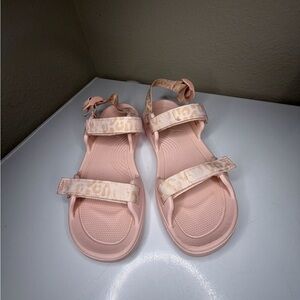 Blowfish Womens Sandals Size 8 Pink Strappy Velcro Casual Comfort